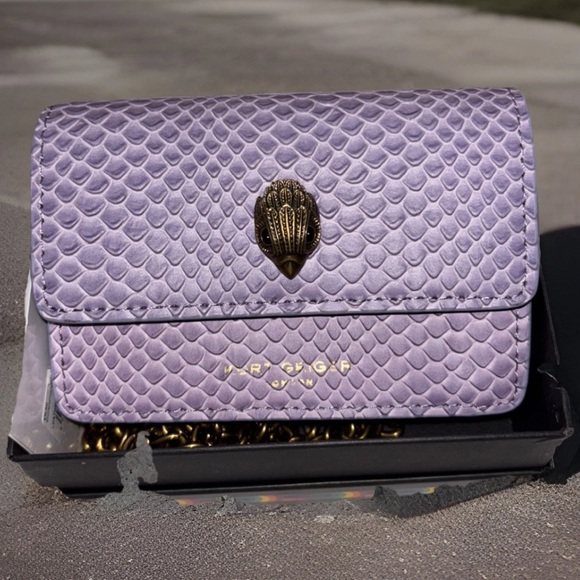 Kurt Geiger NWT Shoreditch Lavender Snakeskin Mini Crossbody Bag - Picture 7 of 10